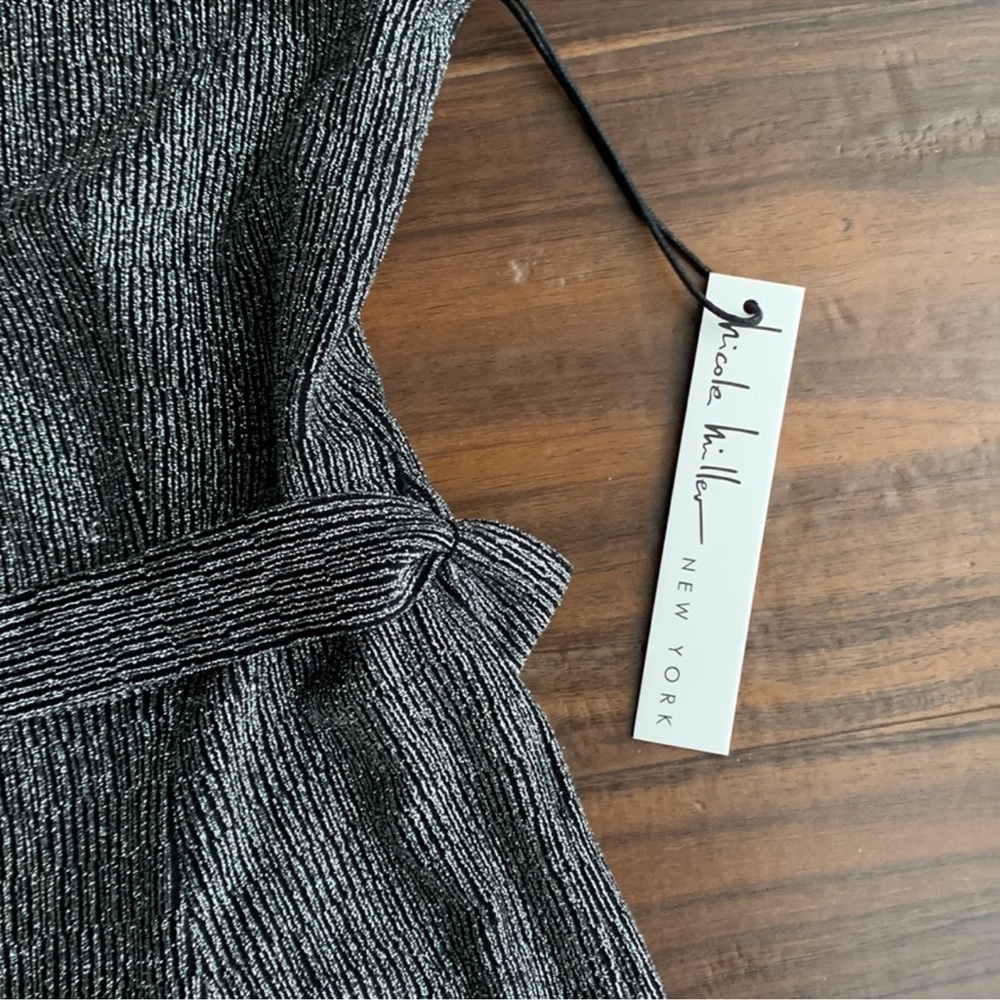 New Nicole Miller Shimmer/Metallic Jumpsuit in Silver - Picture 10 of 12